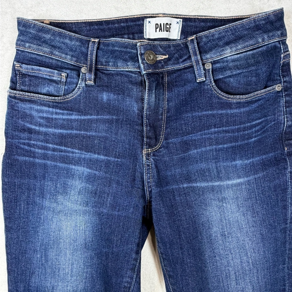 PAIGE Size 24 Women's Brigite Indigo Straight Leg Jeans Premium Designer Denim - Picture 3 of 11